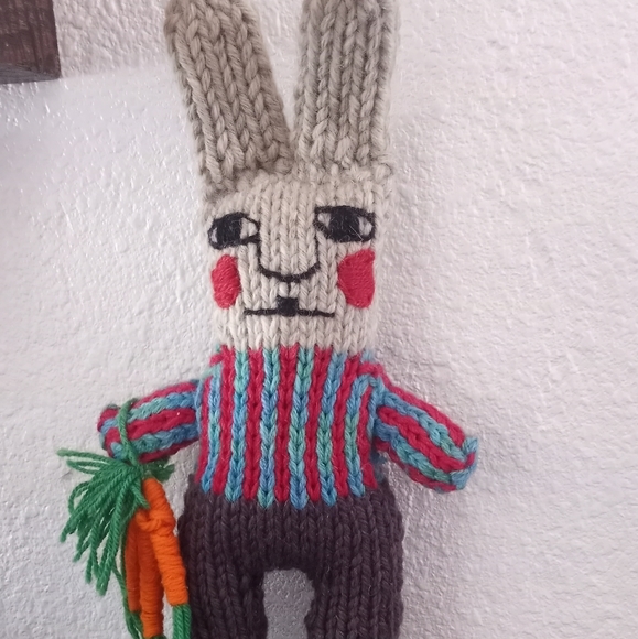 Handmade Wool Crochet Rabbit - Picture 2 of 5